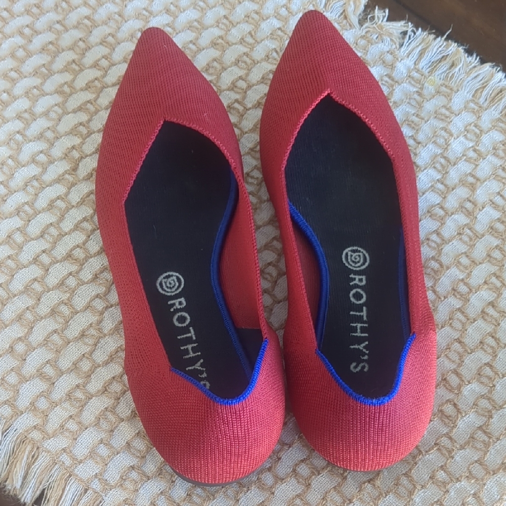 Rothy's Women's The Point Toe Red Flats